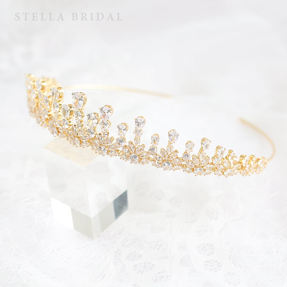 キュービックジルコニア ウェディングジュエリー ティアラ Nicola