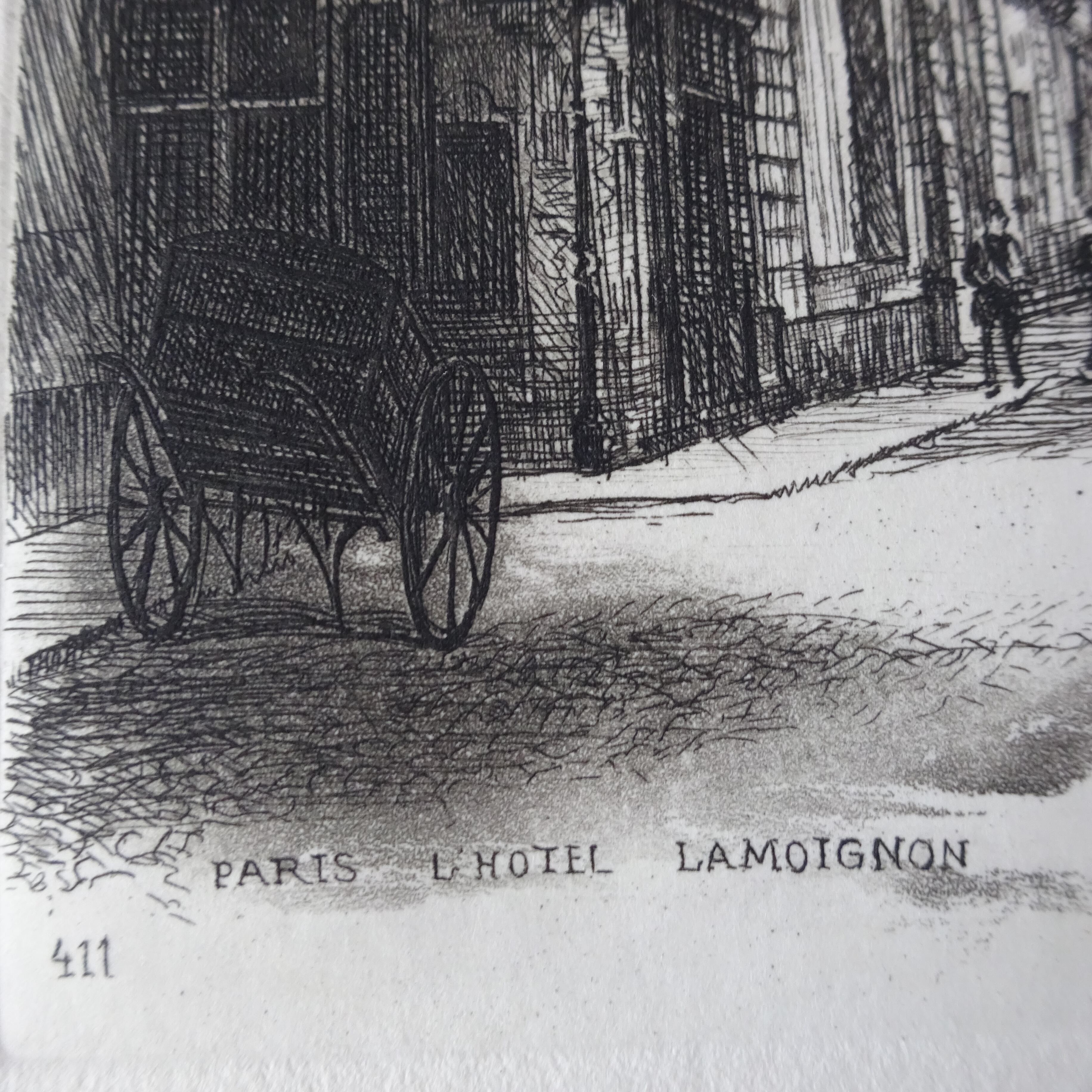 ESTAMPE GRAVÉE de Léopold ROBIN 《Série au coin de la rue de PARIS》 #7