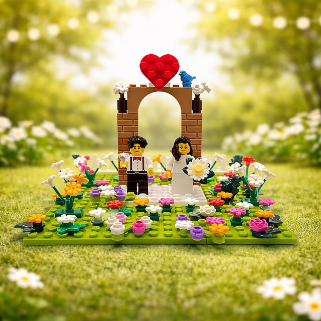 【ゲスト参加型 結婚証明書】皆様と咲かせる レゴ・ウェディング証明書