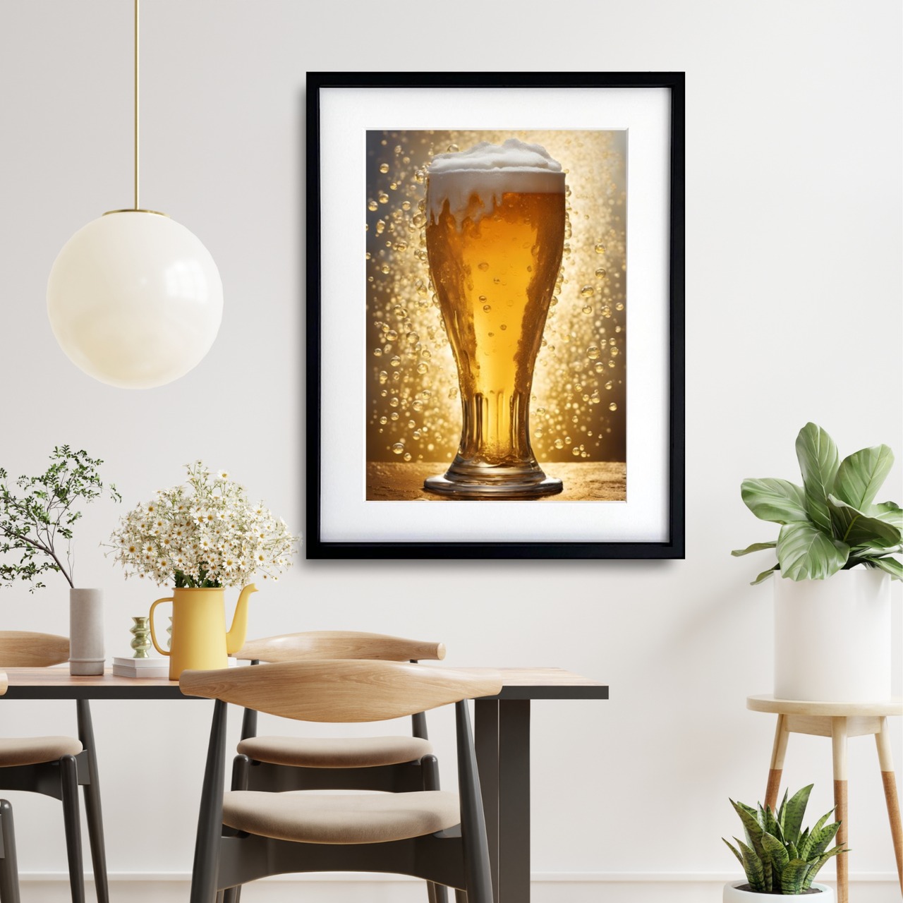 至福の一杯｜ビールを魅惑的に描いたコンテンポラリーアートポスター｜空間を華やかにする一枚｜飲食店やキッチンにも最適｜A3ポスター