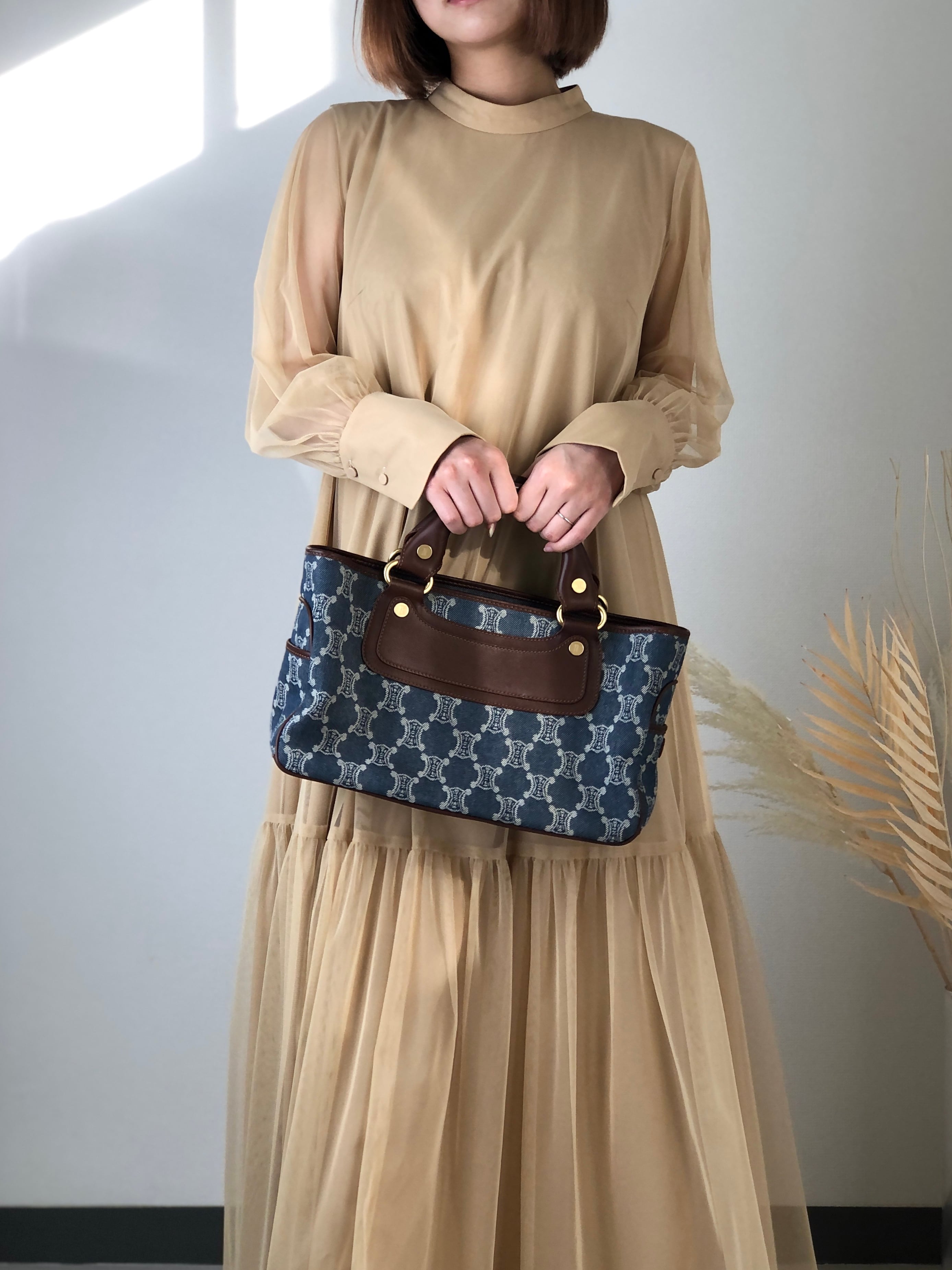 日本直送 名牌中古包 】CELINE セリーヌ パリマカダム ハンドバッグ 