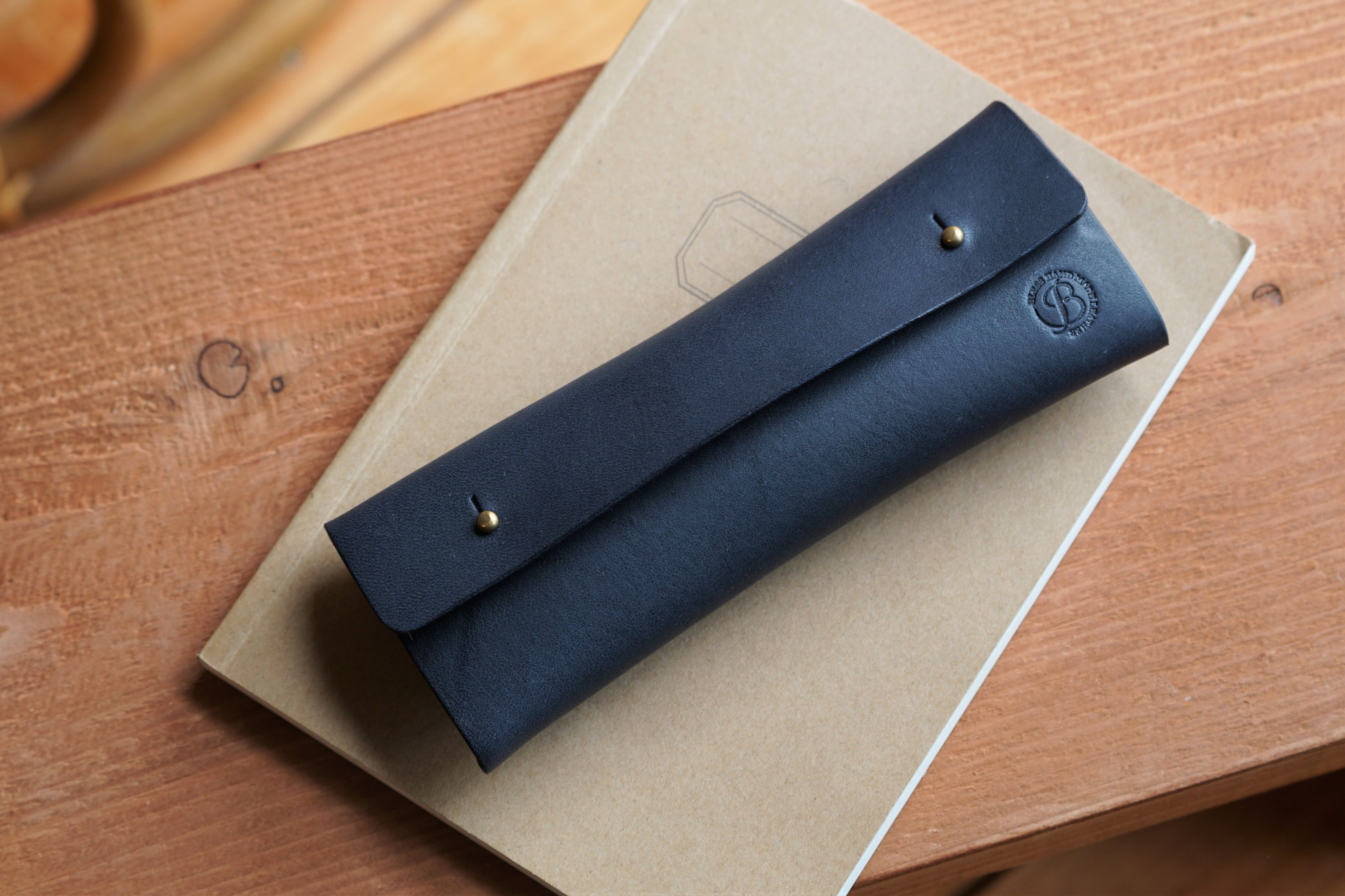 ペンケース/シンプル（ネイビー） | 革細工とニュージーランド