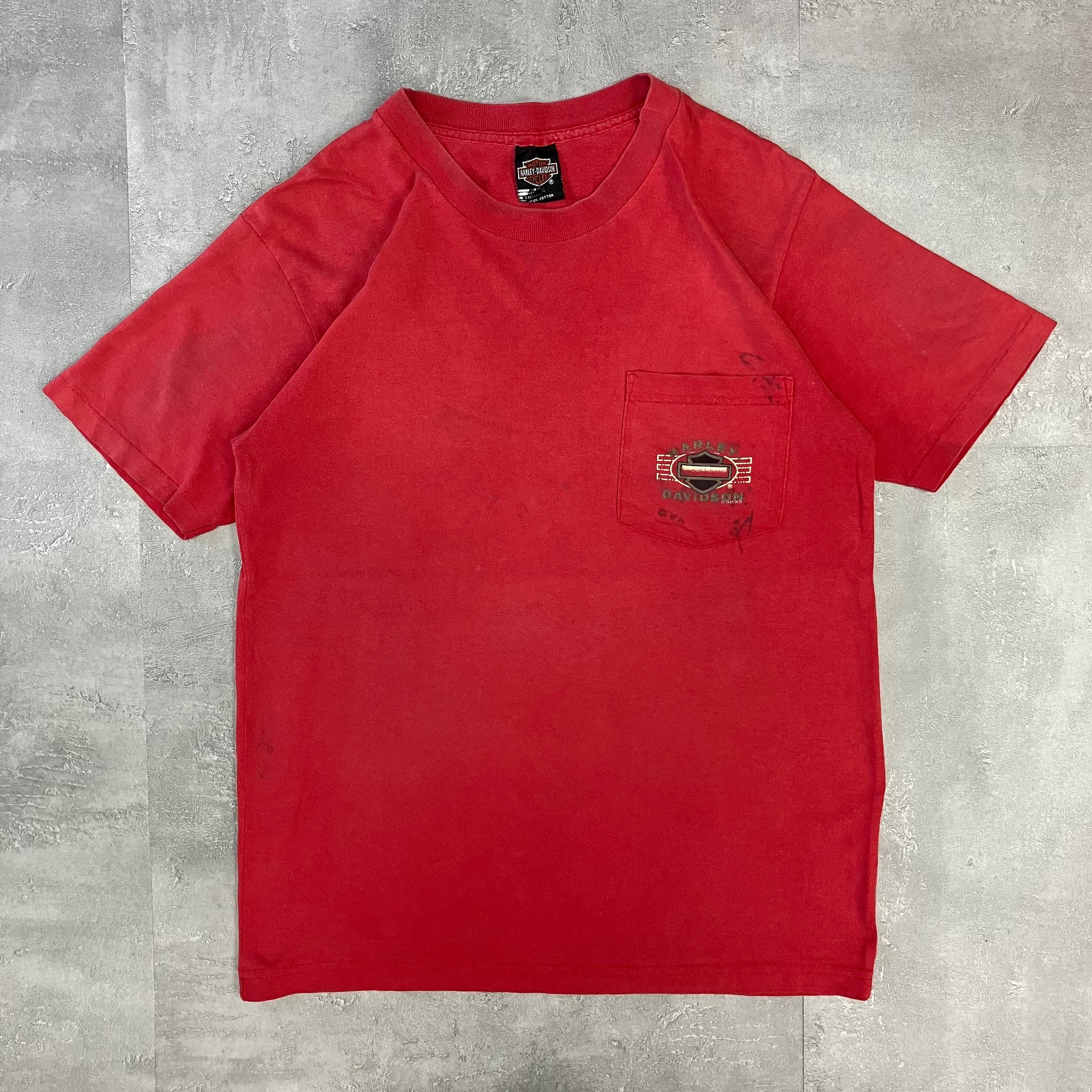 《M size》Harley-Davidson ハーレーダビッドソン 90s usa製 ポケットTシャツ 両面プリント No.3186