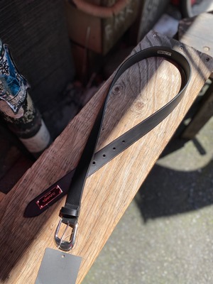 Subciety / ITALIAN LEATHER BELT / BLACK / ナローベルト