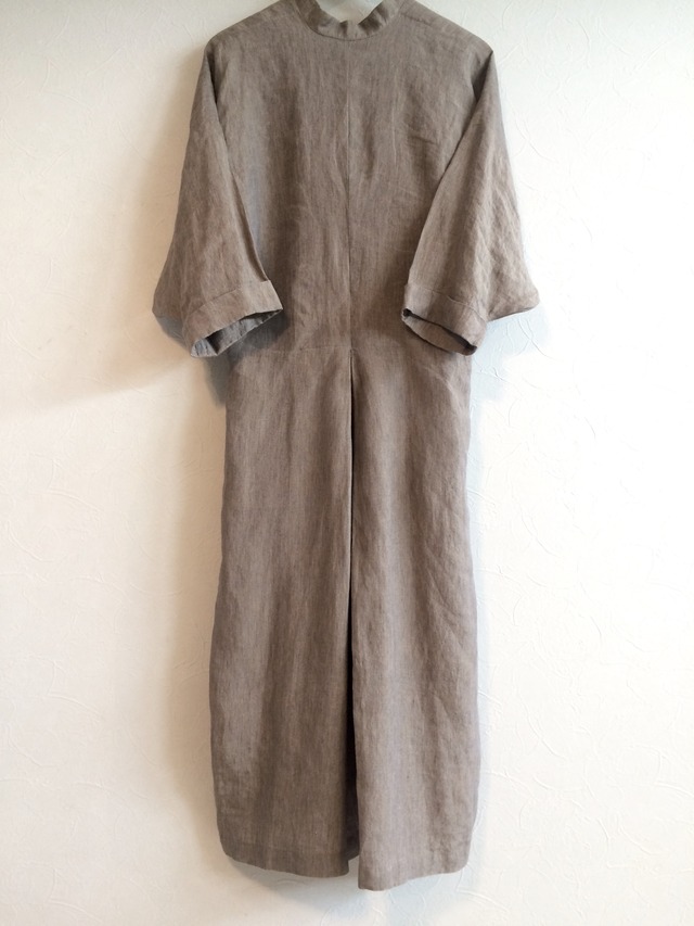 70s linen shirt dress