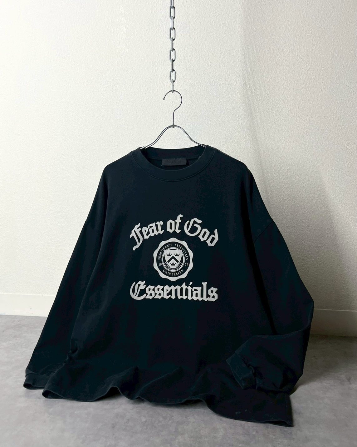 FEAR OF GOD ESSENTIALS College Print  Heavy L/S Tee