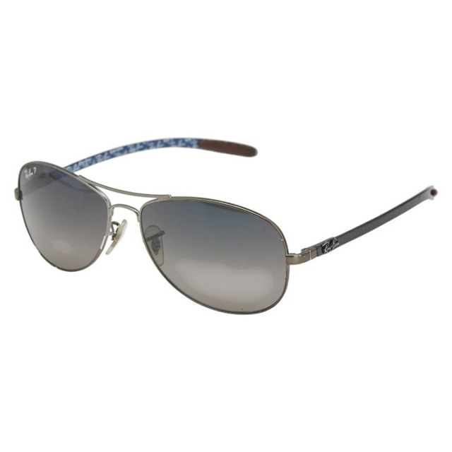 レイバン ロゴ サングラス ブラック ブルー プラスチック レディース Ray-Ban 【中古】