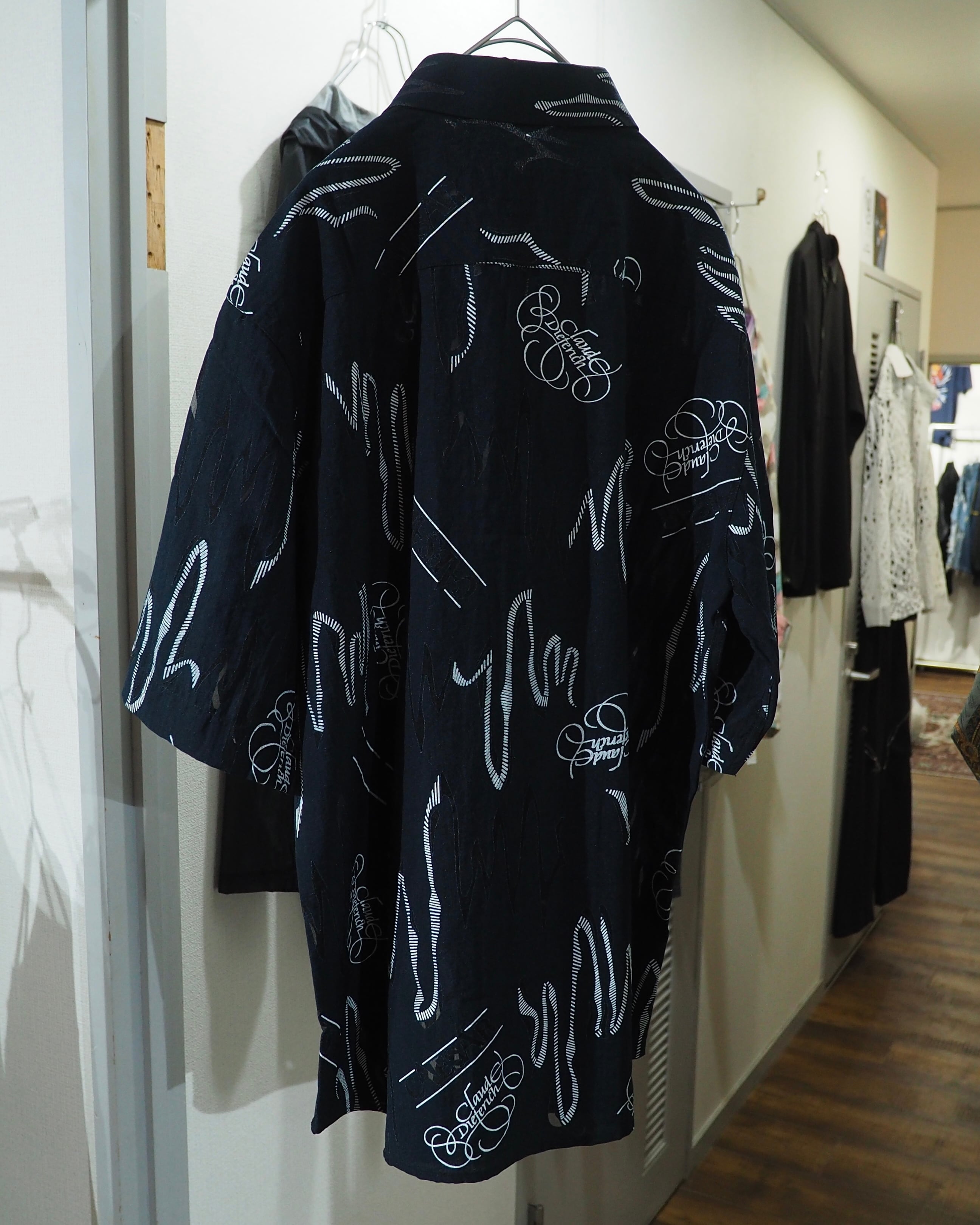 Black Graffiti Art × Semi Transparent Design vintage SS shirt