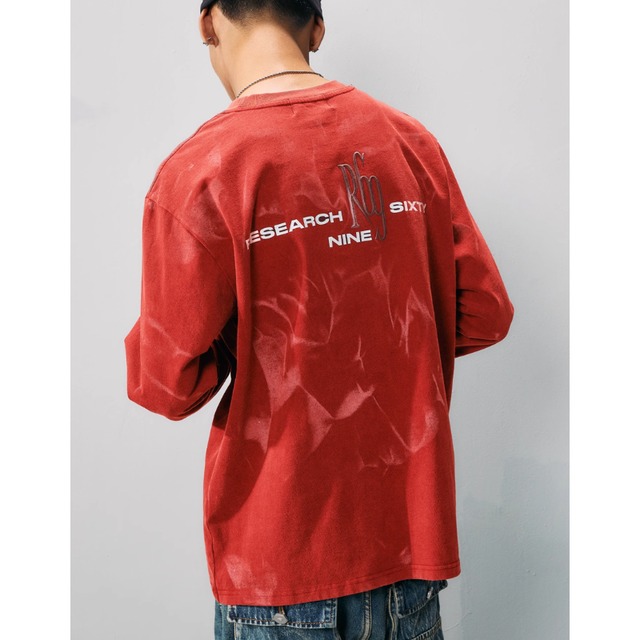 【DRIP3210】R69 Marble Gradient Color Logo Print Tee