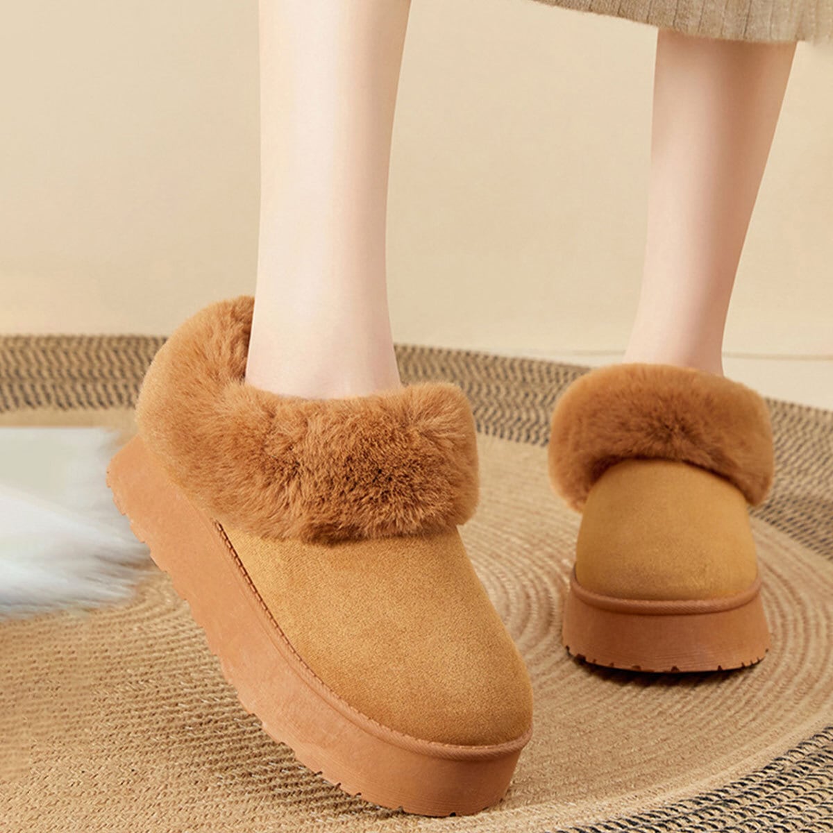 アンクル ムートンブーツ レディース 秋冬 韓国 厚底 ショートブーツ 防寒 保温 ふわふわ 暖かい フェイクファー おしゃれ 大人 かわいい 裏起毛 モカシン 歩きやすい 大人可愛い 大人女子