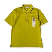 adabat アダバット ポケット 鹿の子 半袖 ポロシャツ 48/黄緑 メンズ ゴルフ