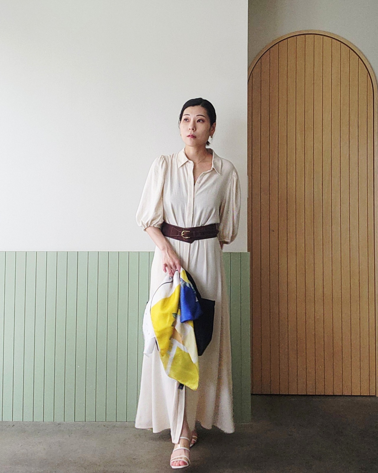 ​【SAMPLE / 1点限り】シルクスカーフ_展示・撮影使用品（Citron） - 4