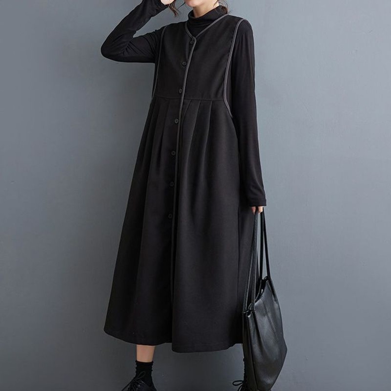 パイピングデザイン Aライン ロングジレ  00107