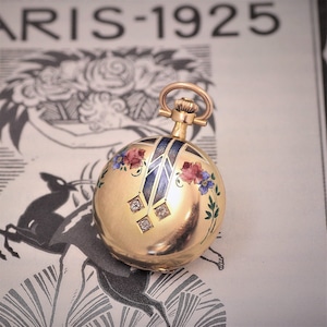 Enamel & Diamond Gold Pocket Watch 　エナメル＆ダイヤモンド　ゴールド　ポケットウオッチ