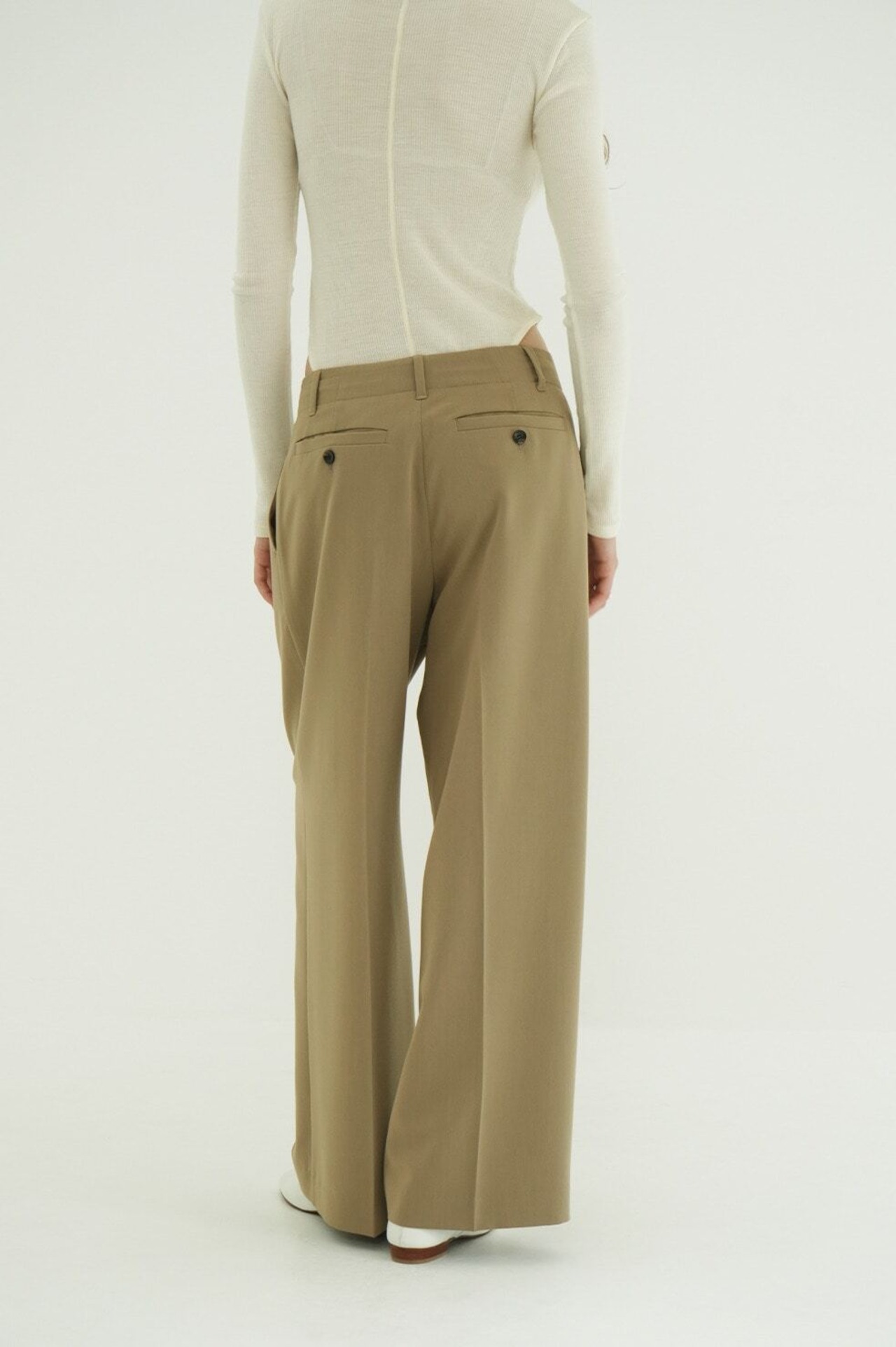 CLANE LOW WAIST TUCKED LOOSE SLACKS