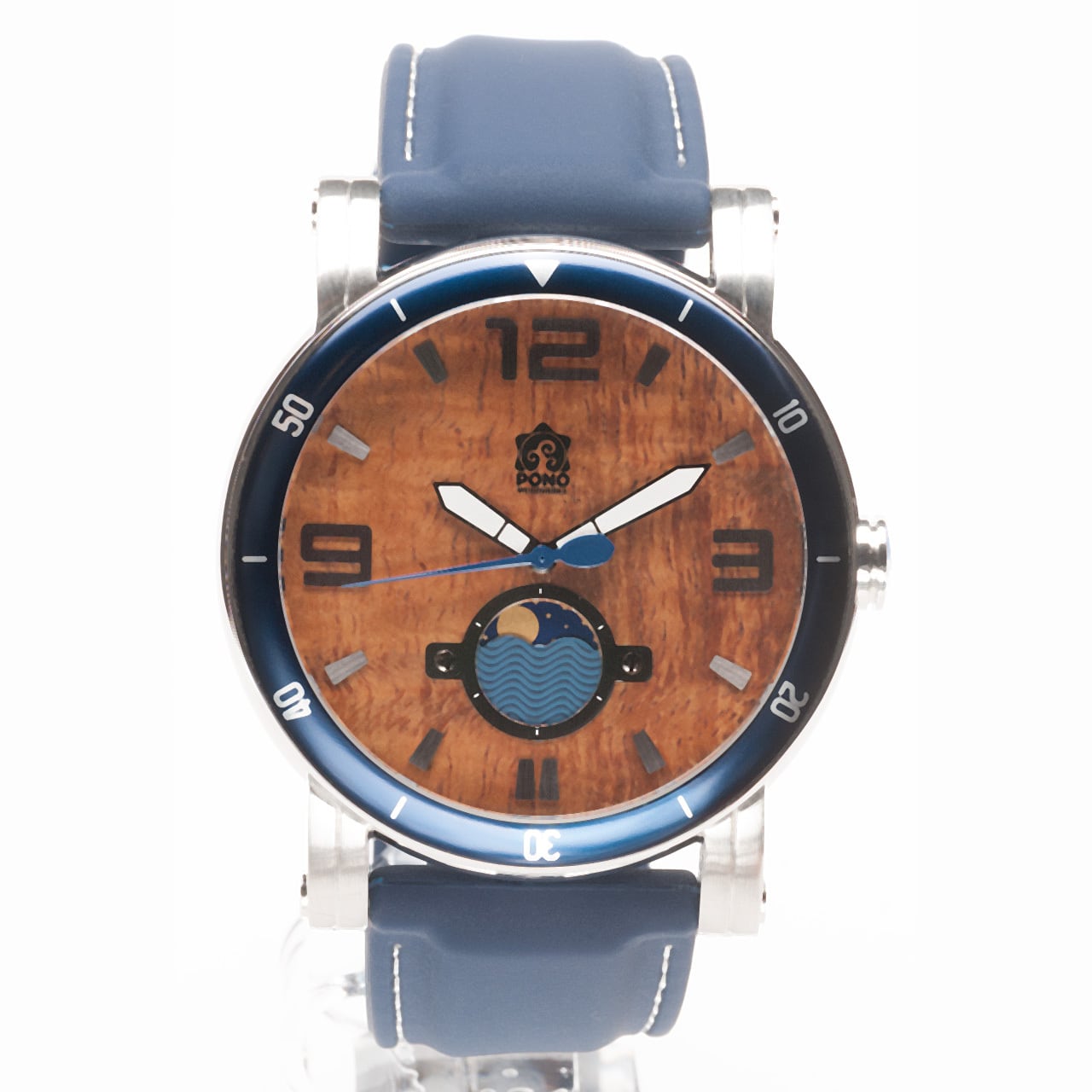 Pono Woodworks The Waterman Koa Wood Watch【ポノ ウッドワークス】ウォーターマン コア ウッド ウォッチ  ブルー | Grava Hawaii - グラバ ハワイ powered by BASE