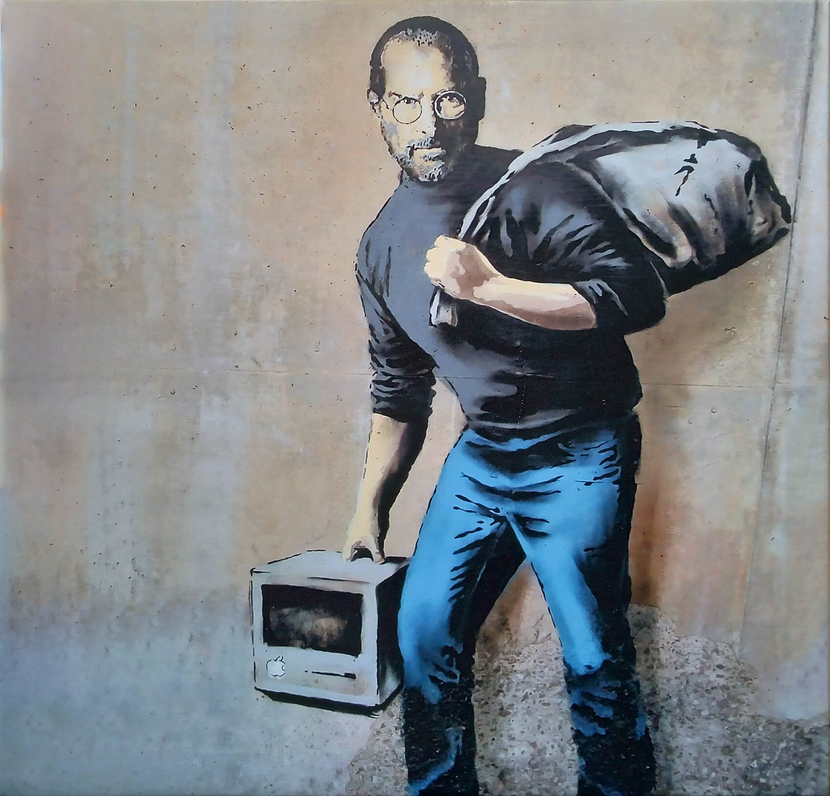 バンクシー「スティーブ ジョブズ/Steve Jobs」展示用フック付き