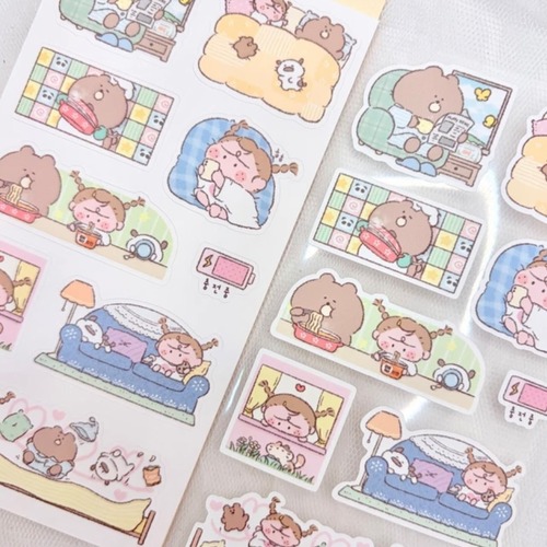 fluffy button〔sticker -집콕모드-〕
