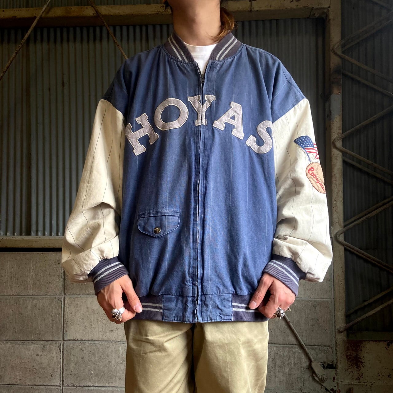 ビッグサイズ 90年代 MIRAGE GEORGE TOWN HOYAS ビッグロゴ カレッジ