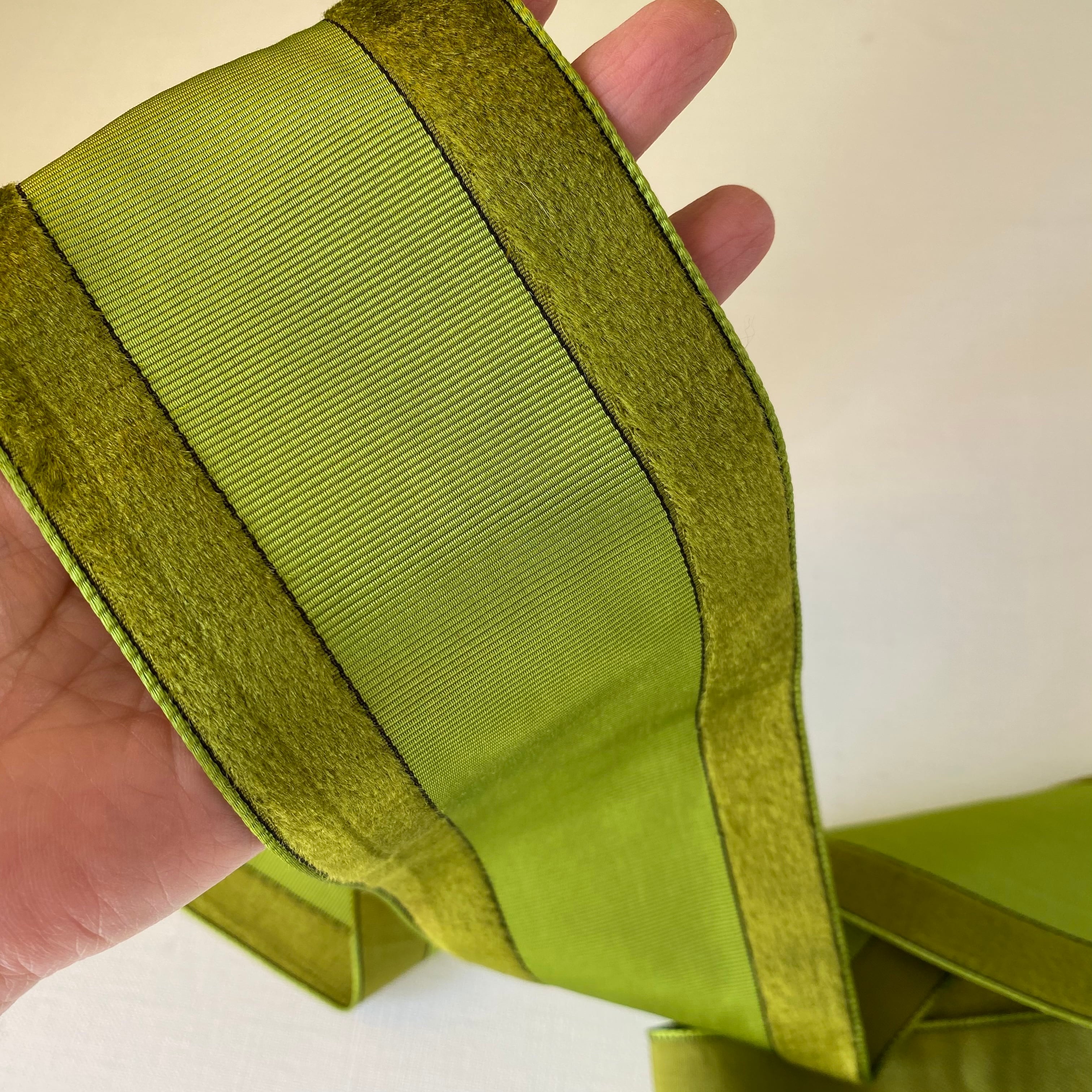 France ヴィンテージリボン (グリーン） / de0120 | Petit Musée