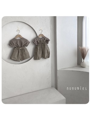 【即納】nunu biel / baby /checkerboard romper