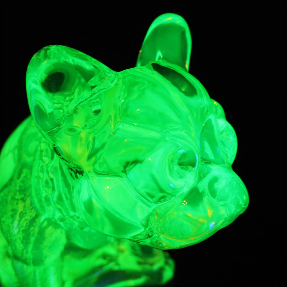 60s USA 「Westmoreland」 uranium glass bulldog object | PANIC ART