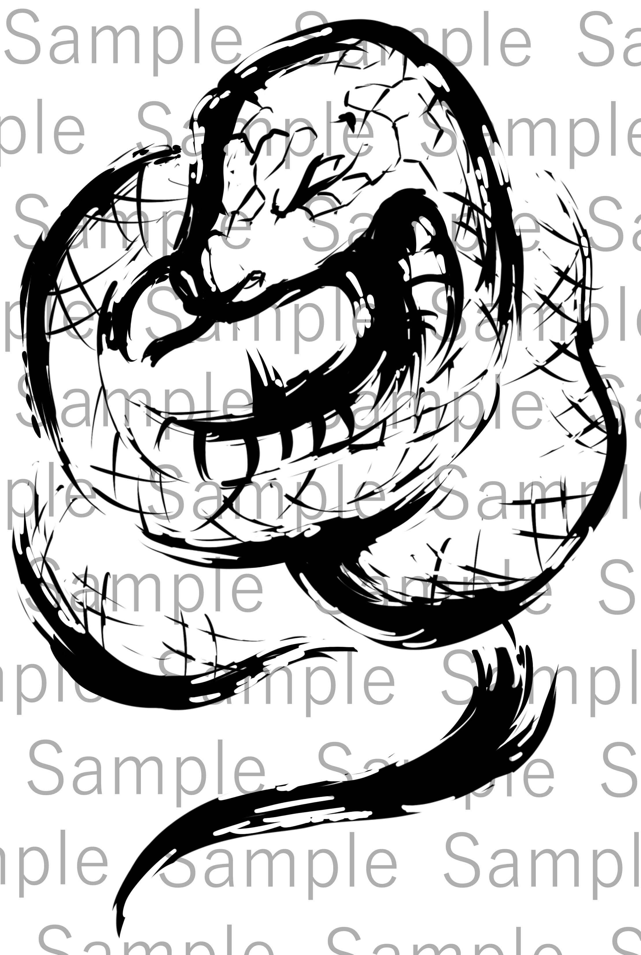 横影の蛇（Serpent in Profile） | デジタル墨絵処（Digital Sumi-e