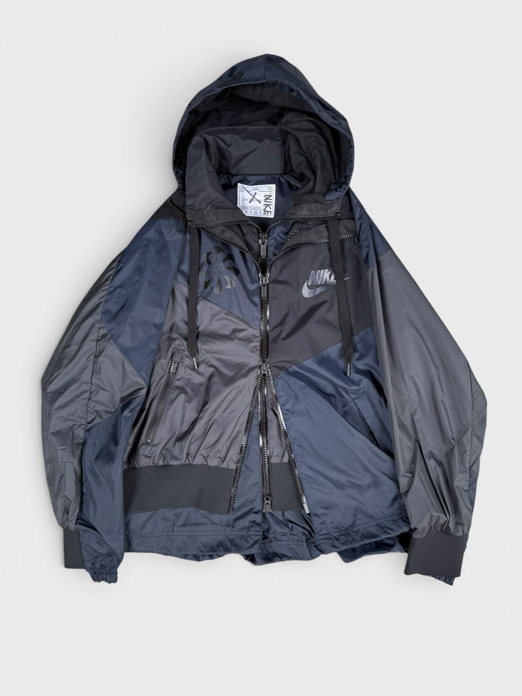 sacai × NIKE】panel pattern docking design hooded anorak jacket
