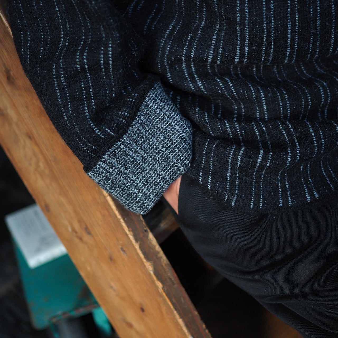 トップス YOKO SAKAMOTO NOMAD KNIT BIG SWEATER BLK YOKO SAKAMOTO / NOMAD KNIT BIG SWEATER BLK | 洋服と工芸 omitsu