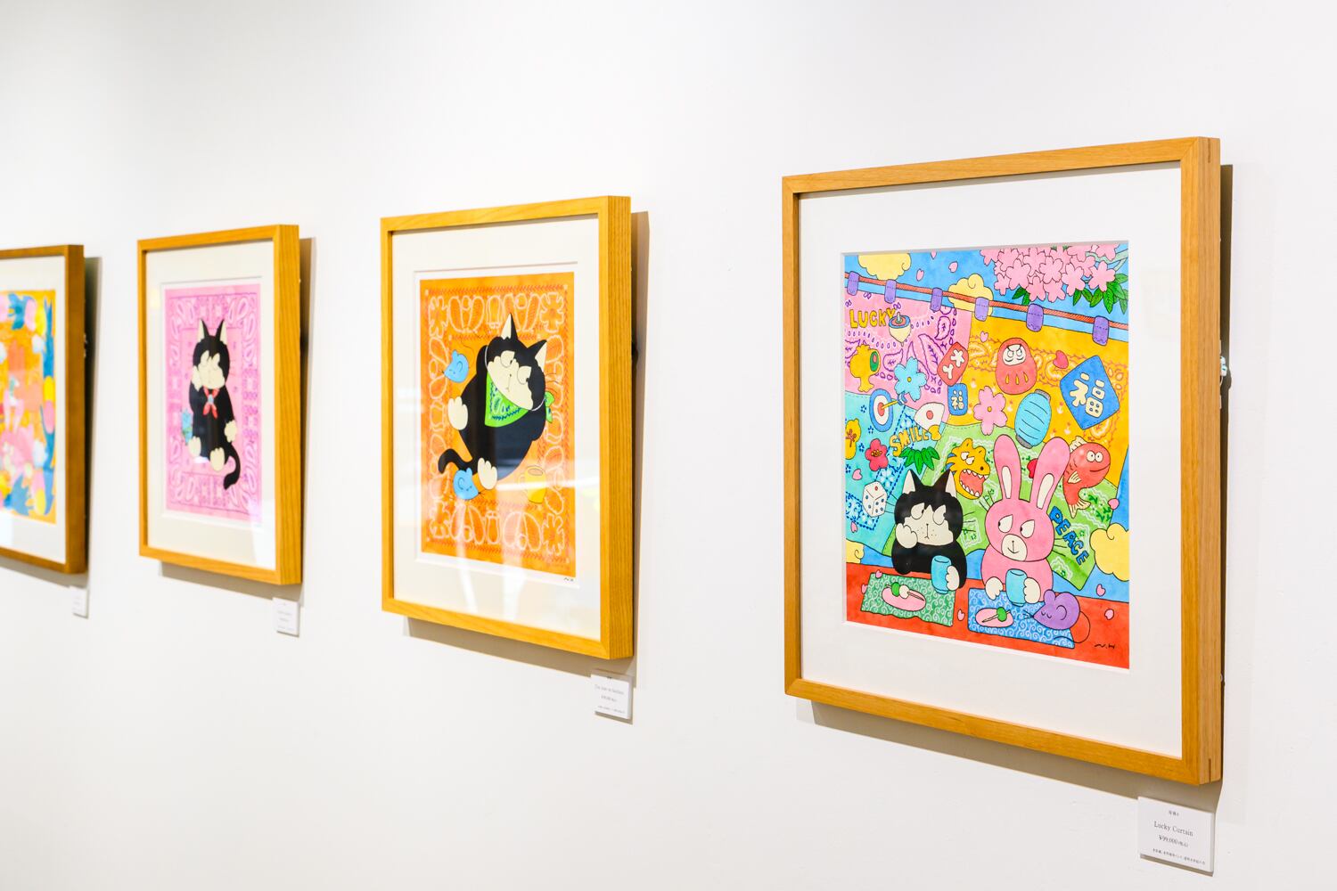 ヒダカナオト　個展　原画　5点セット ヒダカナオト 原画4 「Lucky Curtain」 額装込み | TOKYO PiXEL. shop
