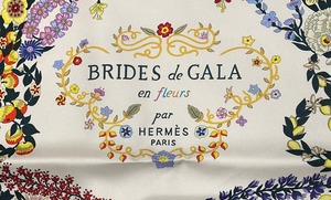 HERMES エルメス スカーフ カレ 90 《ブリッド・ドゥ・ガラ・アン・フルール》Noir