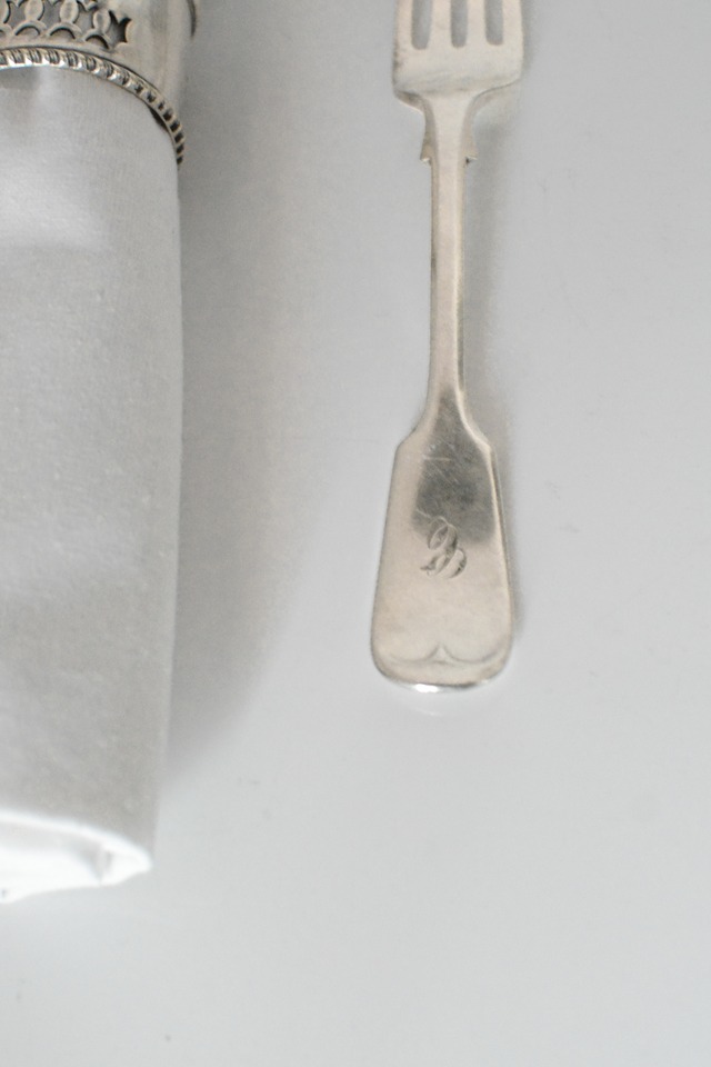 antique fork Monogram C