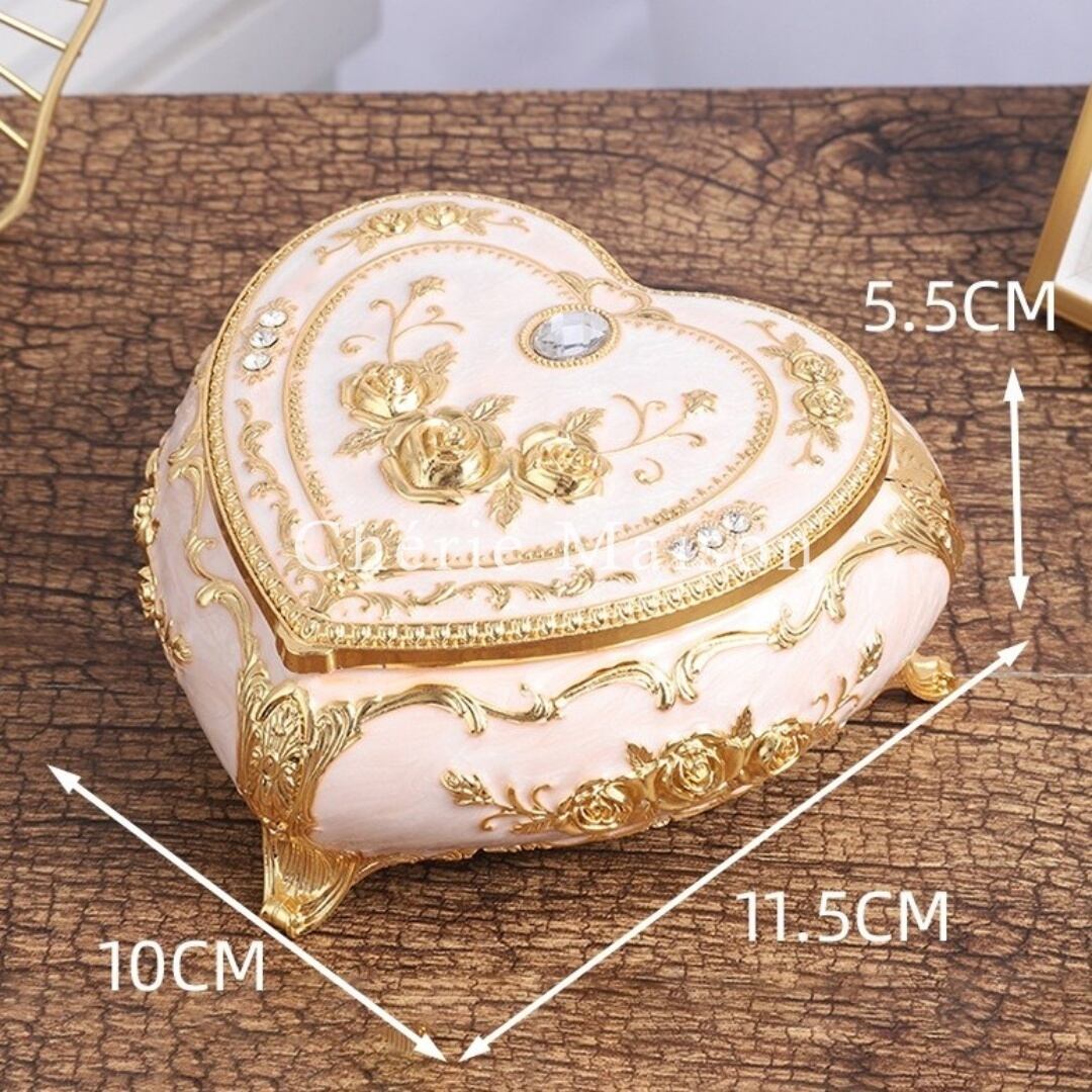 ジュエリーボックス 小物入れ 宝石箱 ミラー付き ロココ調