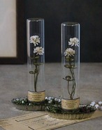 Milktea　布花ガラスボトル　シロツメクサ