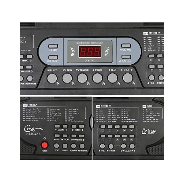 Hricane キーボード ピアノ 電子ピアノ 61鍵盤 200種類音色 200種類