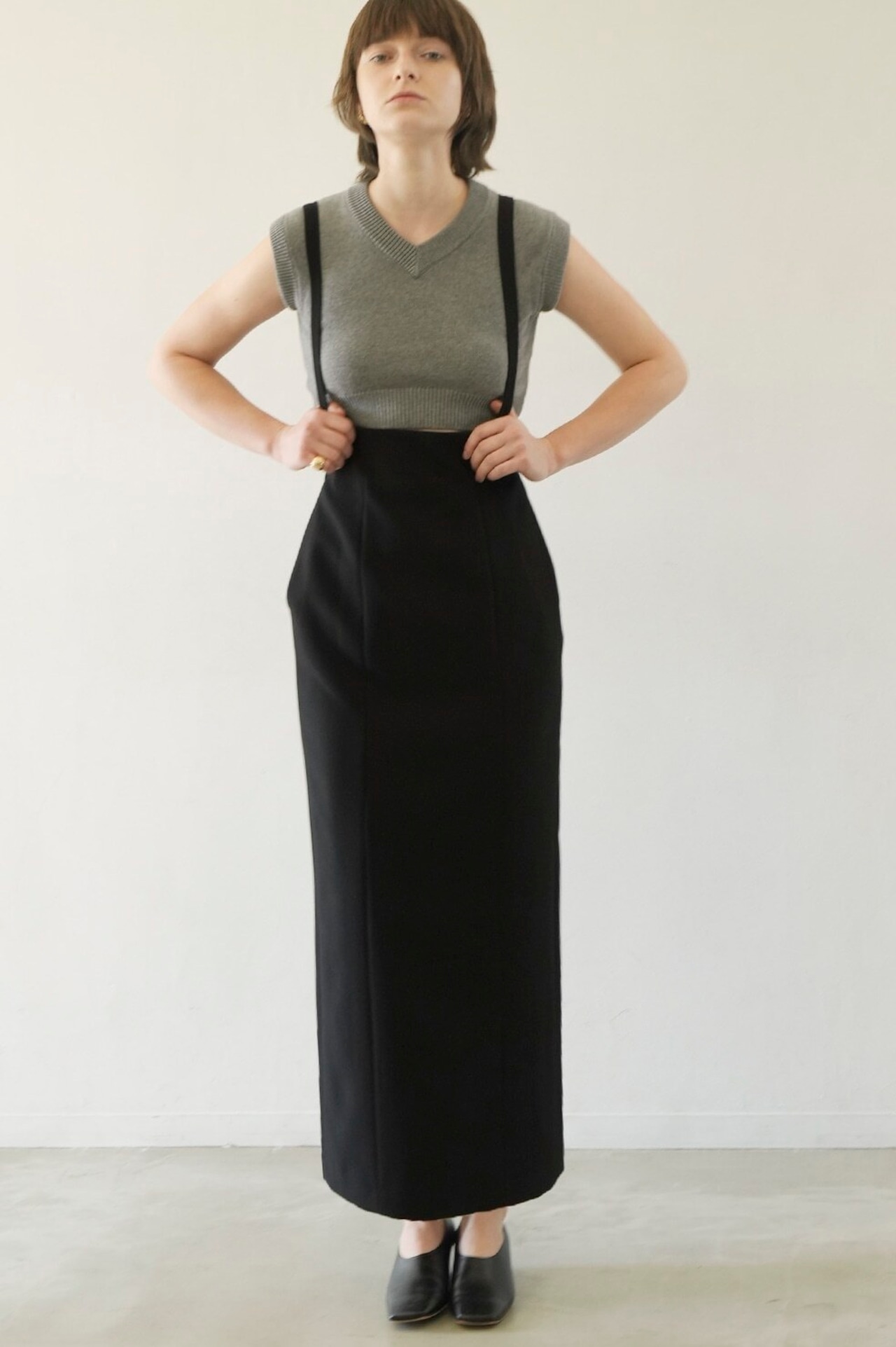 CLANE SUSPENDER HIGH WAIST SKIRT | FLICKA ASHIYA 