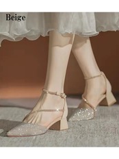 【0291】Lame Heel Separate Pumps Shoes