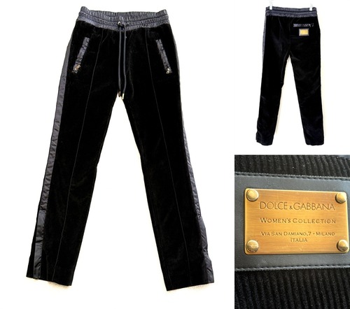 DOLCE&GABBANA / ドルチェ＆ガッバーナ  サイドライン ジップ　イージー コーデュロイパンツ　秋冬　フレア　ブラック  コレクション　36