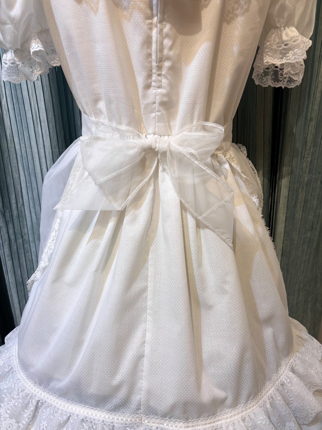 50's60's  Heart Pocket sheer apron