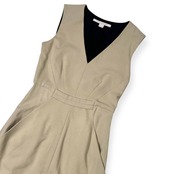 DIANE VON FURSTENBERG ダイアンフォンファステンバーグ Vネック ノースリーブ ワンピース 4/アイボリー レディース