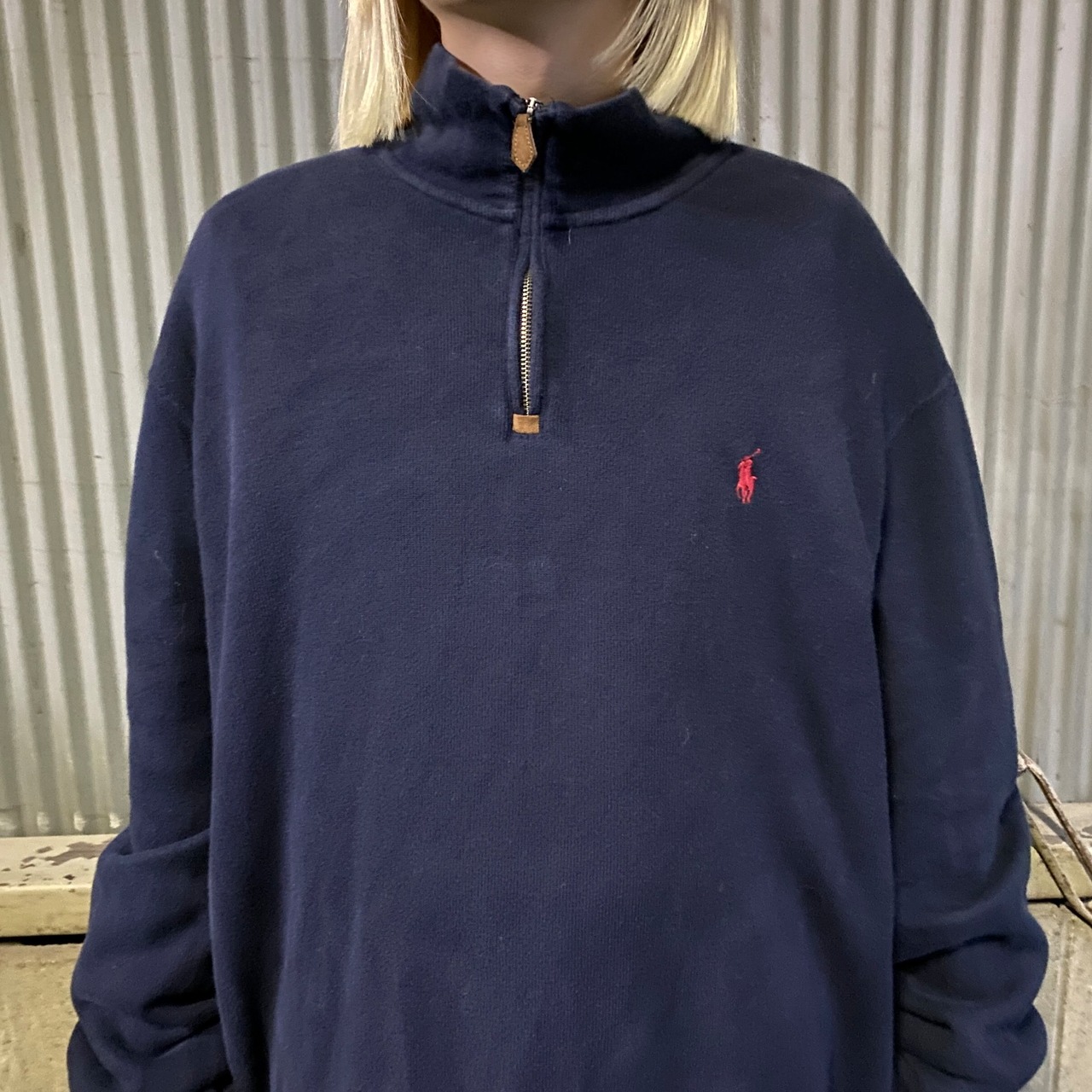 ポロ ラルフローレン ハーフジップ スウェット メンズXL 古着 Polo 