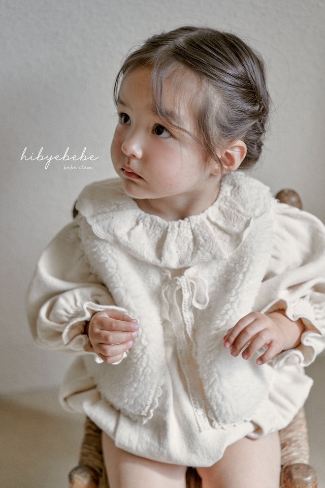 [hibye bebe] snow flower fur vest
