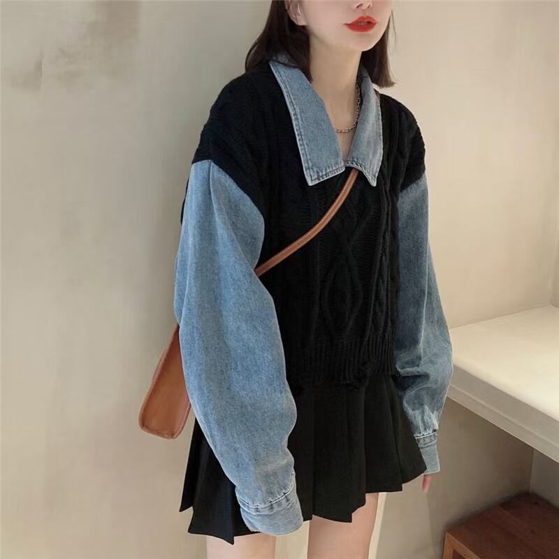 ニットベスト重ね着風シャツ　AJ11009-2620