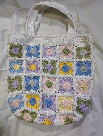 ハンドメイド雑貨 かぎ針編みバック b.no.27 | レース編み小物silky