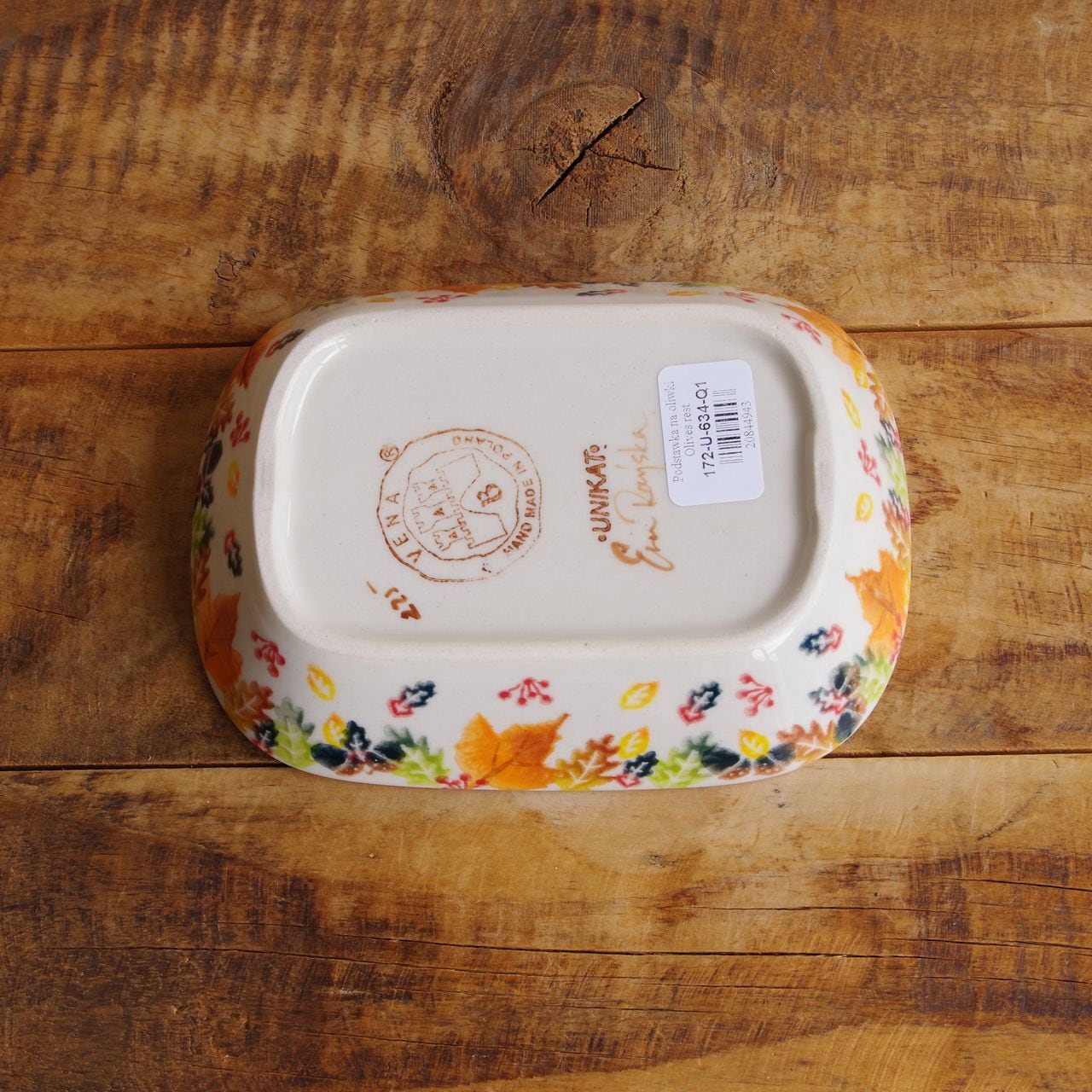 新品】 ポーランド食器 ポーリッシュポタリー 角皿 深皿 16cm