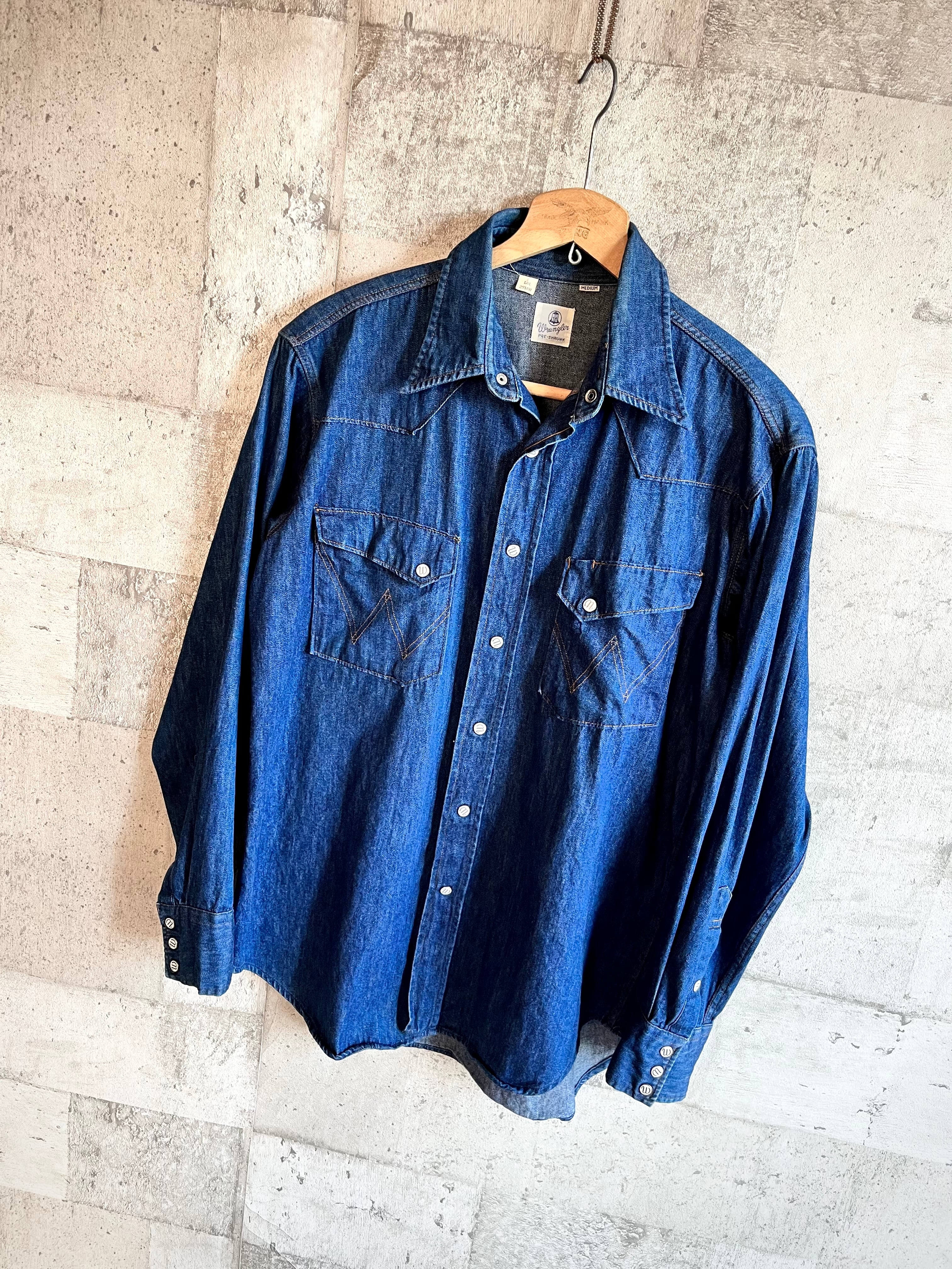 90s WRANGLER 27MW 2nd-TYPE DENIM WESTERN SHIRT OLD VINTAGE 90s WRANGLER 27MW 2nd-TYPE DENIM WESTERN SHIRT OLD VINTAGE
