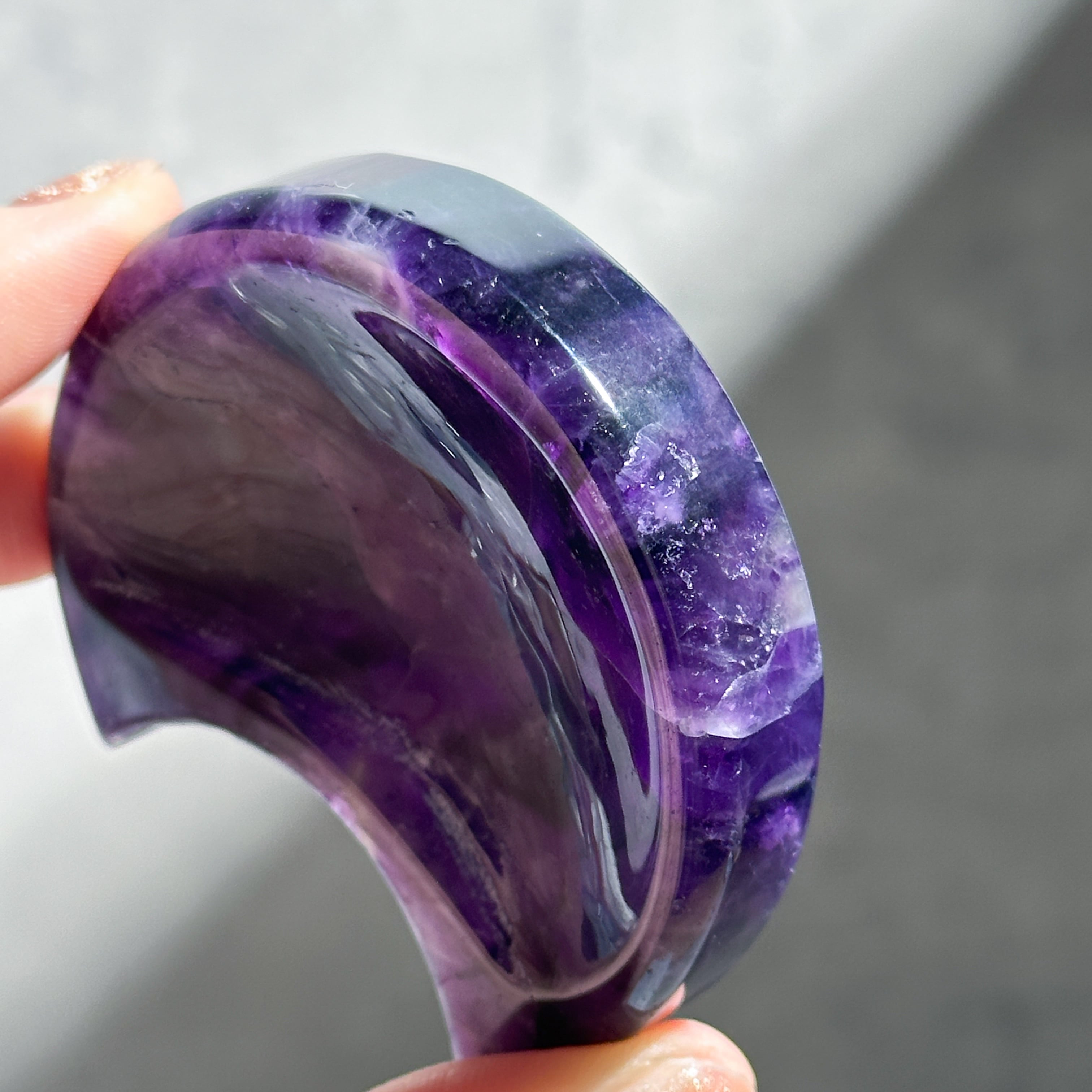 ドリームアメジスト月型のうつわ03◇ Dream Amethyst ◇天然石・鉱物