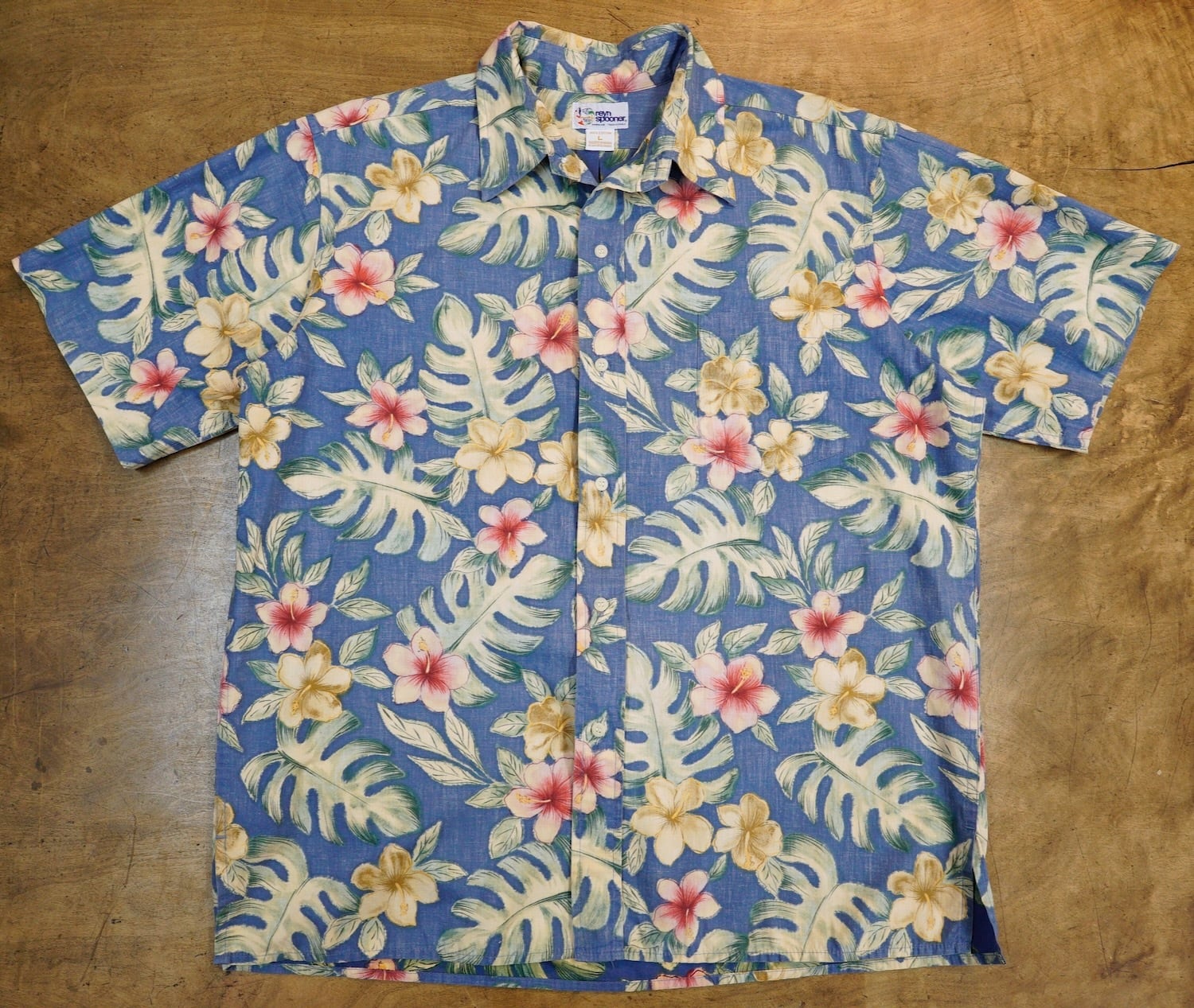 HAWAII製 レインスプーナー アロハシャツ 青 M reyn spooner 3442 reyn spooner レインスプーナー アロハシャツ ハワイアン