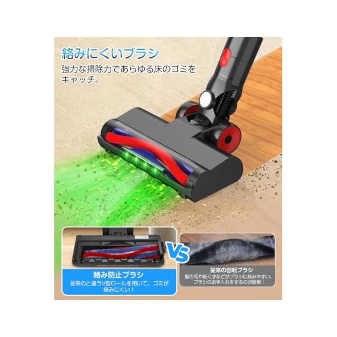 掃除機 コードレス 【60KPA強力吸引・LED液晶ディスプレイ・収納充電 