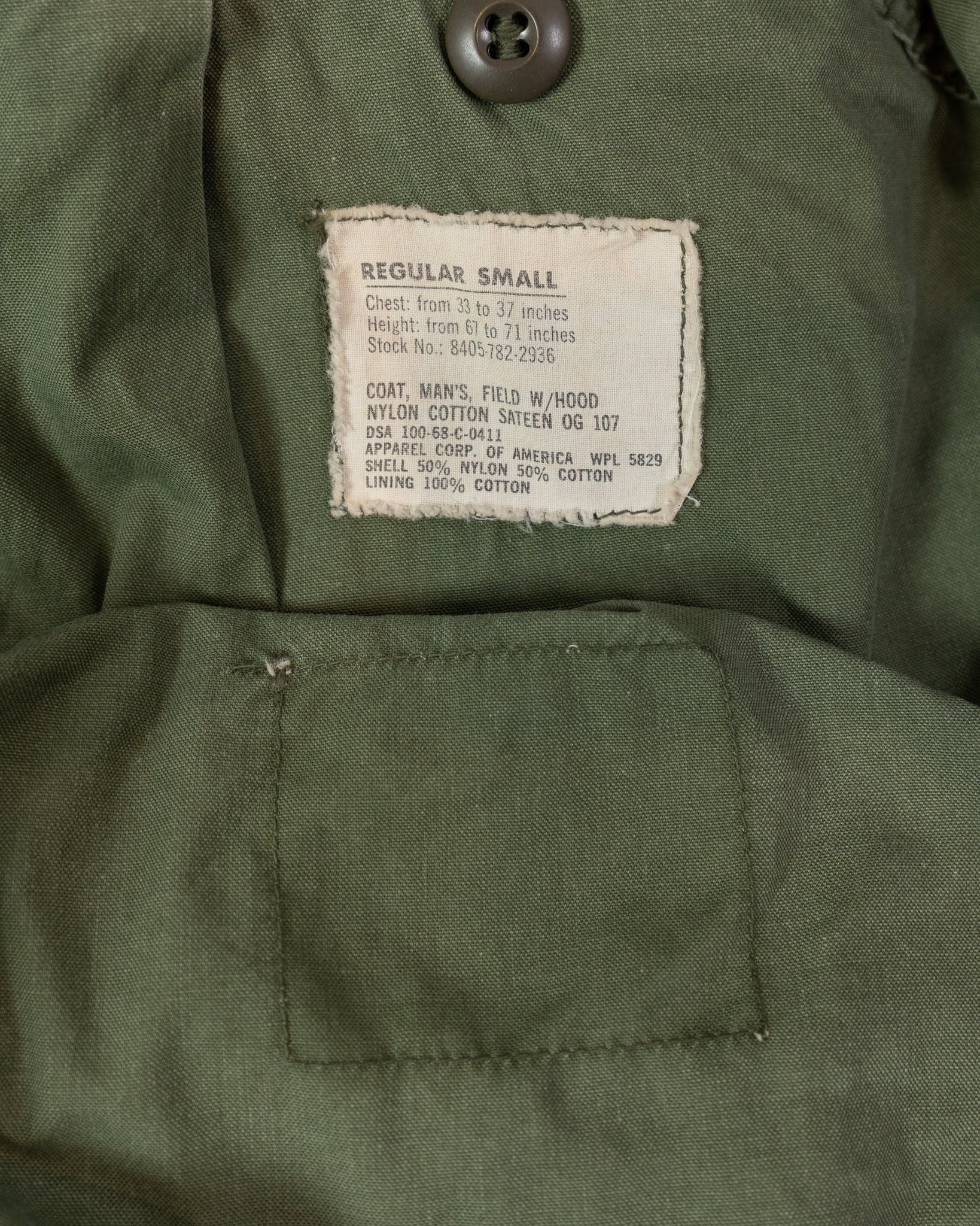 S-R】U.S.Army 60's M-65 Field Jacket 2nd Model OG-107 